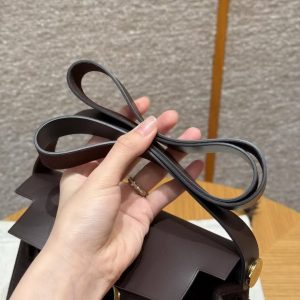 Hermes Mini Herbag Zip 20 Bag Retourne Ebene Handmade In Militaire Canvas and Hunter Cowhide Gold Hardware - Image 6
