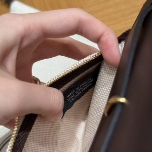 Hermes Mini Herbag Zip 20 Bag Retourne Ecru Beige Ebene Handmade In Militaire Canvas and Hunter Cowhide Gold Hardware - Image 15