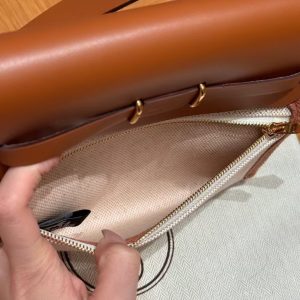 Hermes Mini Herbag Zip 20 Bag Retourne Ecru Beige Gold Handmade In Militaire Canvas and Hunter Cowhide Gold Hardware - Image 23