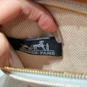 Hermes Mini Herbag Zip 20 Bag Retourne Ecru Beige Gold Handmade In Militaire Canvas and Hunter Cowhide Gold Hardware - Image 22