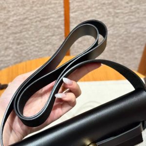 Hermes Mini Herbag Zip 20 Bag Retourne Ecru Noir Handmade In Canvas and Hunter Cowhide Gold Hardware - Image 12