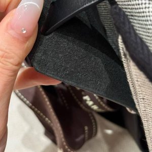 Hermes Mini Herbag Zip 20 Bag Retourne Ecru Noir Handmade In Militaire Canvas and Hunter Cowhide Silver Hardware - Image 5