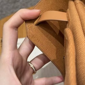 Hermes Mini Herbag Zip 20 Bag Handmade In Militaire Canvas and Hunter Cowhide Silver Hardware Naturel Sable - Image 26