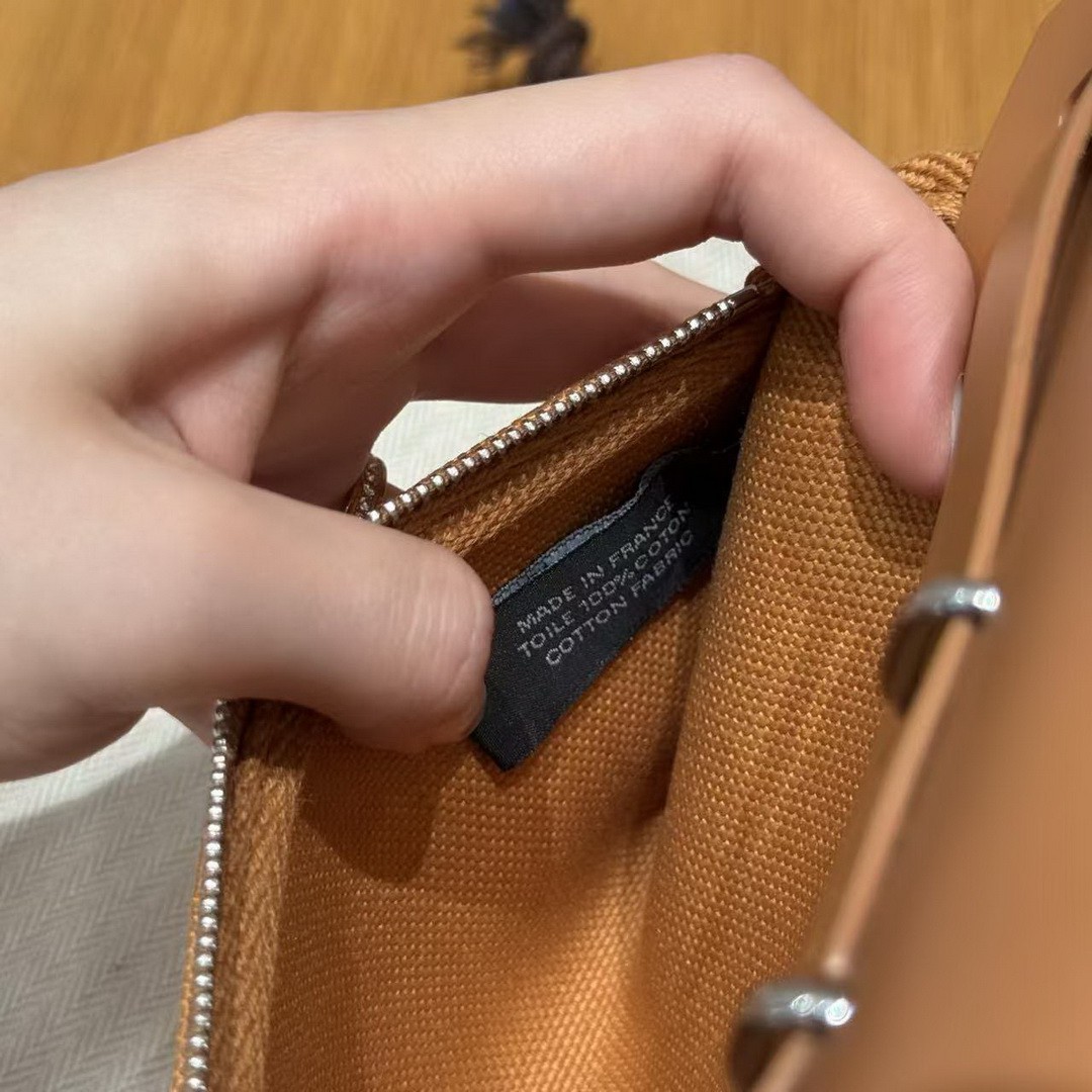 Hermes Mini Herbag Zip 20 Bag Handmade In Militaire Canvas and Hunter Cowhide Silver Hardware Naturel Sable - Image 18