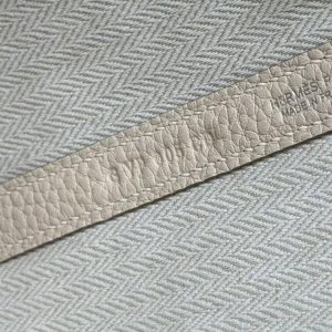 Hermes Neo Garden Party 23 Bag Handmade In Negonda Calfskin Leather Silver Hardware 10 Craie - Image 4