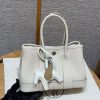 Hermes Neo Garden Party 23 Bag Handmade In Negonda Calfskin Leather Silver Hardware 10 Craie