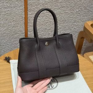 Hermes Neo Garden Party 23 Bag Handmade In Negonda Calfskin Leather Silver Hardware 46 Ebene - Image 2
