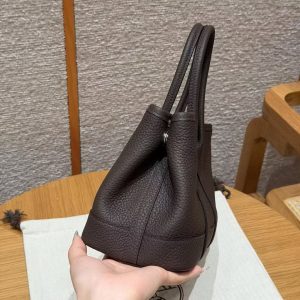 Hermes Neo Garden Party 23 Bag Handmade In Negonda Calfskin Leather Silver Hardware 46 Ebene - Image 22
