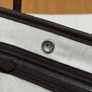 Hermes Neo Garden Party 23 Bag Handmade In Negonda Calfskin Leather Silver Hardware 46 Ebene - Image 12