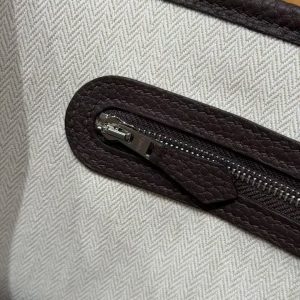 Hermes Neo Garden Party 23 Bag Handmade In Negonda Calfskin Leather Silver Hardware 46 Ebene - Image 11