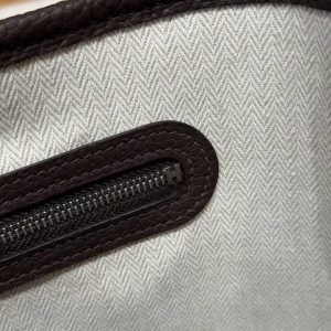 Hermes Neo Garden Party 23 Bag Handmade In Negonda Calfskin Leather Silver Hardware 46 Ebene - Image 10