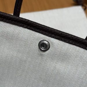 Hermes Neo Garden Party 23 Bag Handmade In Negonda Calfskin Leather Silver Hardware 46 Ebene - Image 9