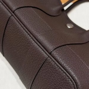 Hermes Neo Garden Party 23 Bag Handmade In Negonda Calfskin Leather Silver Hardware 46 Ebene - Image 6