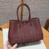 Hermes Neo Garden Party 23 Bag Handmade In Negonda Calfskin Leather Silver Hardware 55 Rouge H