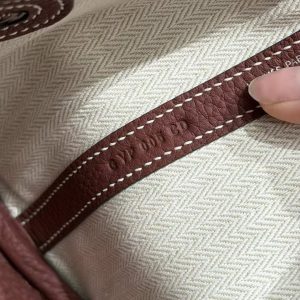 Hermes Neo Garden Party 23 Bag Handmade In Negonda Calfskin Leather Silver Hardware 55 Rouge H - Image 15