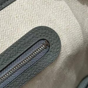 Hermes Neo Garden Party 23 Bag Handmade In Negonda Calfskin Leather Silver Hardware 63 Vert Amanda - Image 6