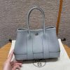 Hermes Neo Garden Party 23 Bag Handmade In Negonda Calfskin Leather Silver Hardware P0 Girs Pantin
