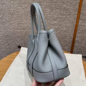 Hermes Neo Garden Party 23 Bag Handmade In Negonda Calfskin Leather Silver Hardware P0 Girs Pantin - Image 19