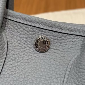Hermes Neo Garden Party 23 Bag Handmade In Negonda Calfskin Leather Silver Hardware P0 Girs Pantin - Image 10