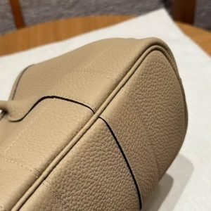 Hermes Neo Garden Party 23 Bag Handmade In Negonda Calfskin Leather Silver Hardware S2 Trench - Image 5
