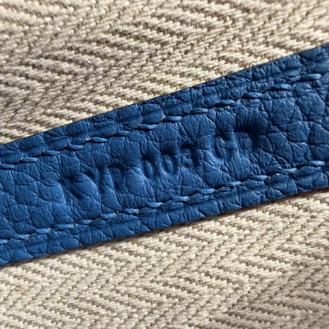 Hermes Neo Garden Party 23 Bag Handmade In Negonda Calfskin Leather Silver Hardware T7 Blue Hydra - Image 18