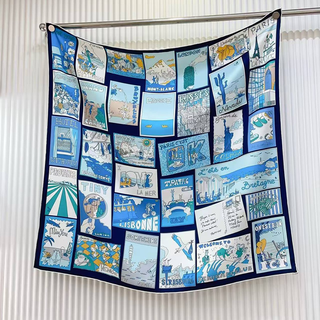 Hermes On Est Bien Ici ! Scarf 90 100% H004298S 06 - Image 2