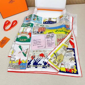 Hermes On Est Bien Ici ! Scarf 90 100% H004298S 06 - Image 14