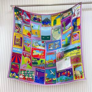 Hermes On Est Bien Ici ! Scarf 90 100% H004298S 06 - Image 11