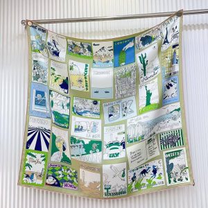Hermes On Est Bien Ici ! Scarf 90 100% H004298S 06 - Image 7