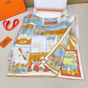 Hermes On Est Bien Ici ! Scarf 90 100% H004298S 06 - Image 6