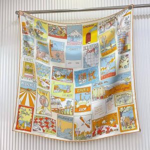Hermes On Est Bien Ici ! Scarf 90 100% H004298S 06 - Image 5