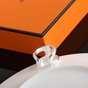 Hermes Osmose Ring Sterling Silver H102536B 00049 - Image 5
