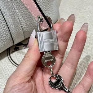 Hermes Picotin Lock 18 CM Bag Handmade In Taurillon Clemence Leather and Swift Silver Hardware 08 Blue Pale 3Q Rose Sakura 73 Blue Saphir - Image 3