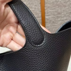 Hermes Picotin Lock 22 CM Bag Handmade In Taurillon Clemence Leather Gold Hardware 89 Noir 2Z Blue Niut T7 Blue Hydra - Image 7