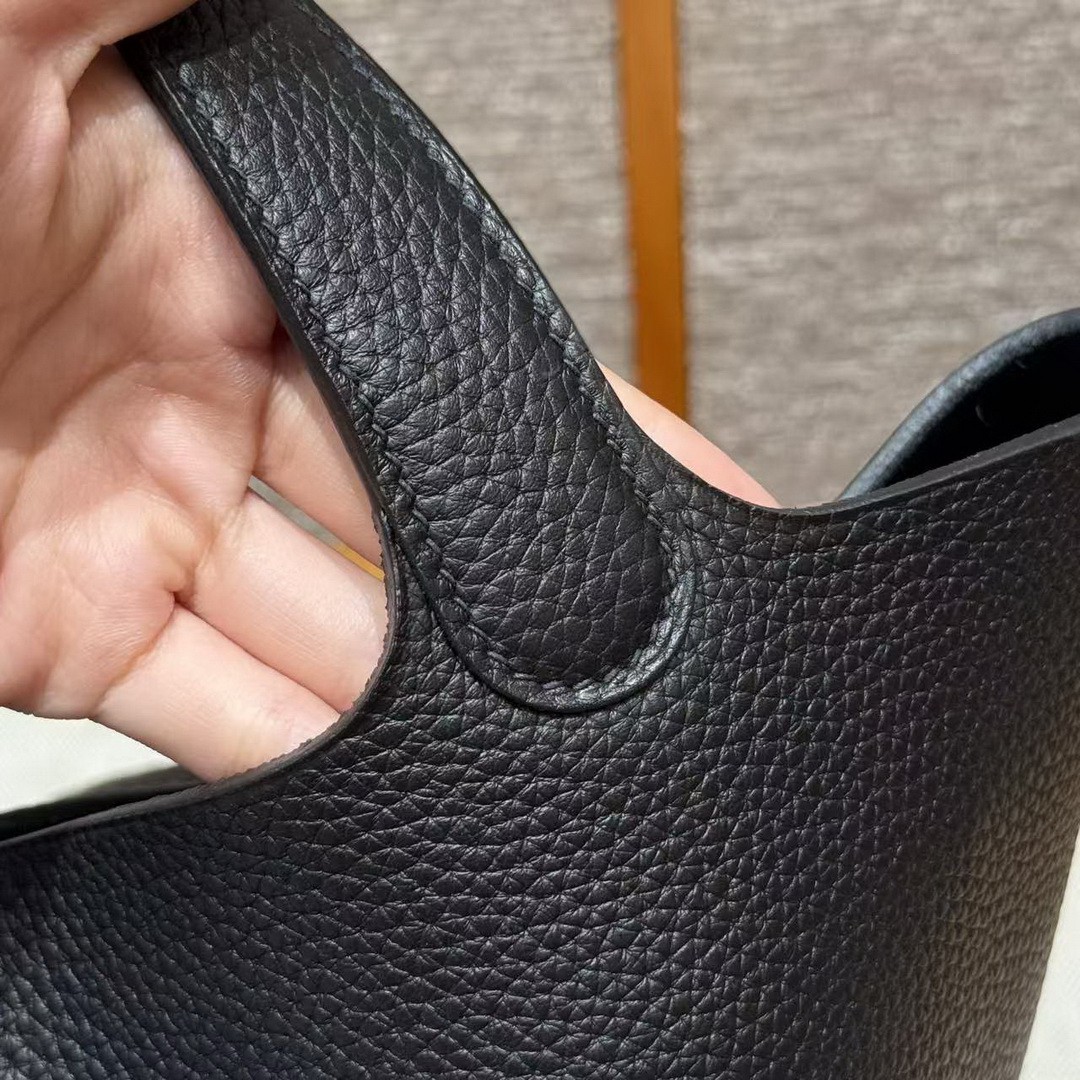Hermes Picotin Lock 22 CM Bag Handmade In Taurillon Clemence Leather Gold Hardware 89 Noir 2Z Blue Niut T7 Blue Hydra - Image 7