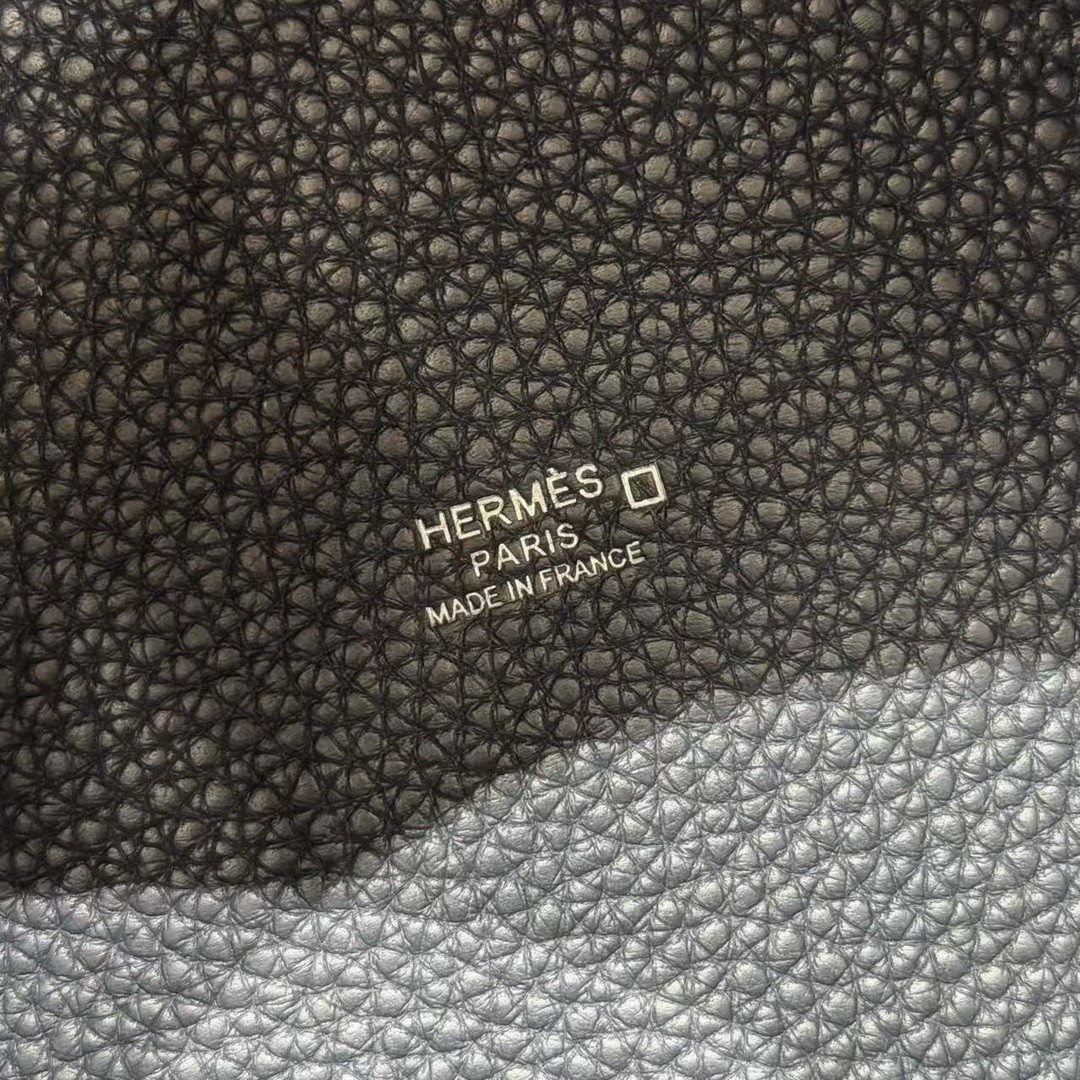 Hermes Picotin Lock 18 CM Bag Handmade In Taurillon Clemence Leather Matte Alligator Silver Hardware 2Z Blue Niut - Image 11