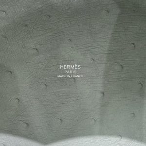 Hermes Picotin Lock 18 CM Bag Handmade In KK Ostrich Leather from South Africa Silver Hardware 8U Blue Glacier - Image 13