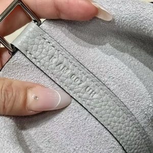 Hermes Picotin Lock 18 CM Bag Handmade In Taurillon Clemence Leather and Swift Silver Hardware 08 Blue Pale 3Q Rose Sakura 73 Blue Saphir - Image 9