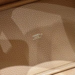 Hermes Picotin Lock 18 CM Bag Handmade In Taurillon Clemence Leather And Matte Alligator Crocodile Gold Hardware 0M Chai - Image 16