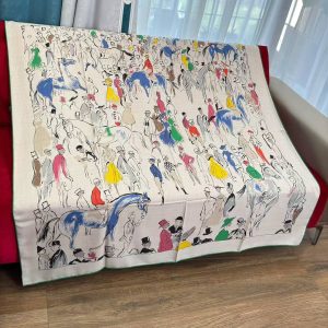 Alternative view of Hermes Paddock Shawl 140 70% Cashmere 30% Silk H241228S 08