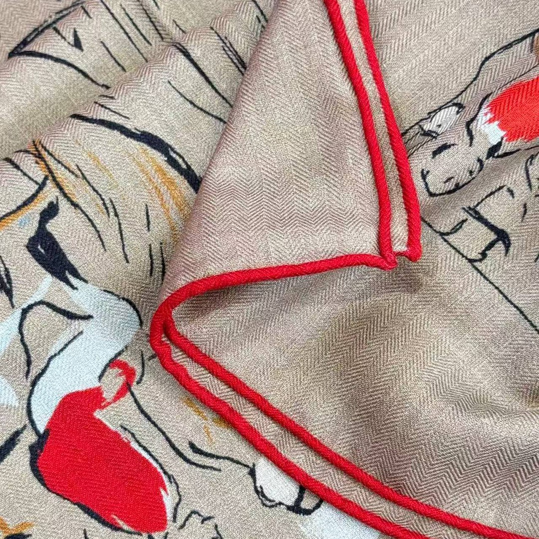Hermes Paddock Shawl 140 70% Cashmere 30% Silk H241228S 08 - Image 7