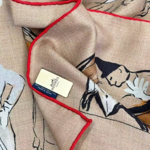 Hermes Paddock Shawl 140 70% Cashmere 30% Silk H241228S 08 - Image 6