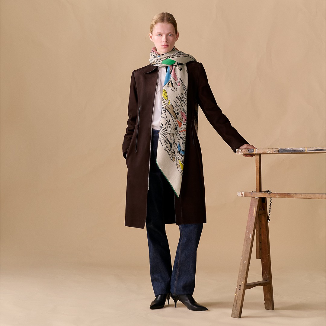 Hermes Paddock Shawl 140 70% Cashmere 30% Silk H241228S 08 - Image 4