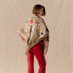 Hermes Paddock Shawl 140 70% Cashmere 30% Silk H241228S 08 - Image 3