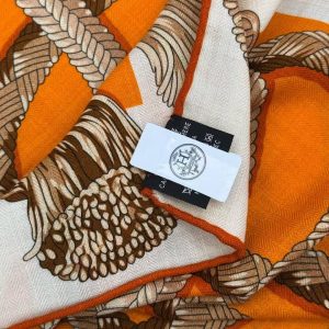 Hermes Palefroi Shawl 140 70% Cashmere 30% Silk H241423S 03 - Image 7
