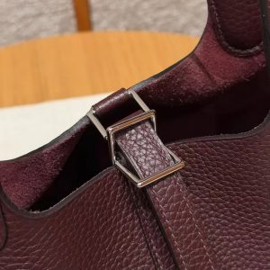 Hermes Picotin Lock 18 CM Bag Handmade In Taurillon Clemence Leather Silver Hardware 0G Rouge Seller - Image 9