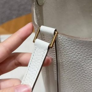 Hermes Picotin Lock 18 CM Bag Handmade In Taurillon Clemence Leather Gold Hardware 0T Mushroom - Image 9