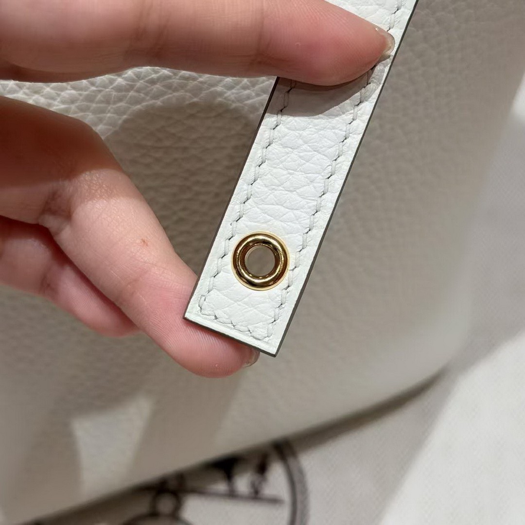 Hermes Picotin Lock 18 CM Bag Handmade In Taurillon Clemence Leather Gold Hardware 0T Mushroom - Image 3
