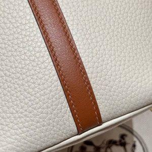 Hermes Picotin Lock 18 CM Bag Handmade In Taurillon Clemence Leather Swift Gold Hardware 10 Craie 37 Gold - Image 3
