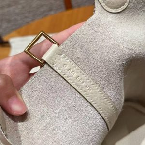 Hermes Picotin Lock 18 CM Bag Handmade In Taurillon Clemence Leather Gold Hardware 10 Craie - Image 12